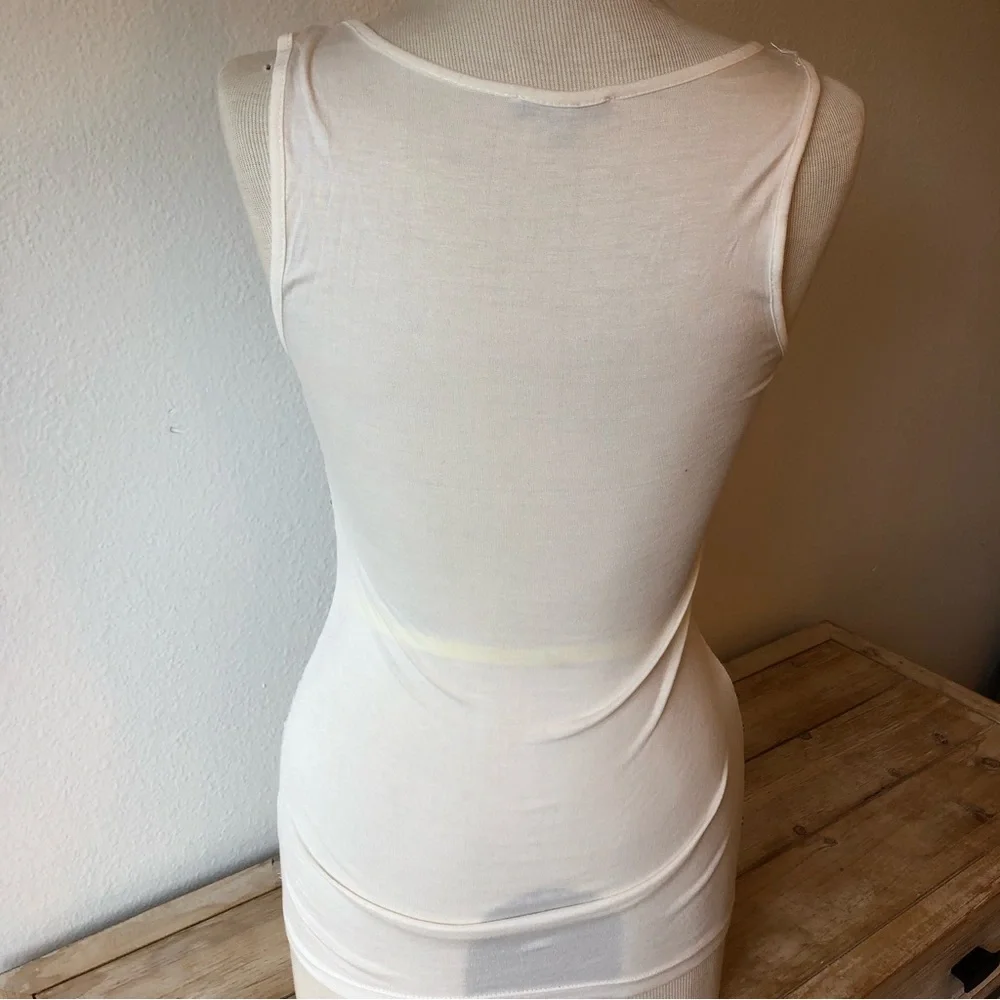 Charlotte Russe White Silver Sequin Tank Size XS - Picture 3 of 4